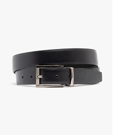 ceinture homme dessus cuir avec boucle metallique rectangle noir standard9436801_2