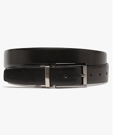 ceinture homme dessus cuir avec boucle metallique rectangle noir standard9436801_4