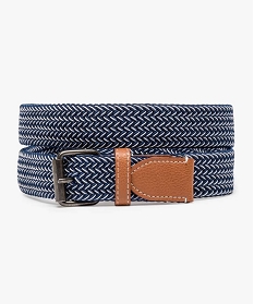 ceinture homme bicolore tressee elastique bleu9437501_1