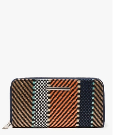 portefeuille femme avec dessus aspect raphia orange porte-monnaie et portefeuilles9440501_1