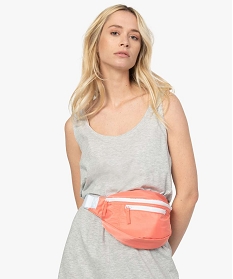 sac banane femme en toile avec poches zippees orange sacs a main9442301_3