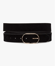 ceinture femme au toucher velours avec boucle metallique ovale noir sacs bandouliere9455501_1