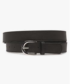 ceinture femme en matiere grainee avec boucle metallique ovale noir standard ceintures9455801_2