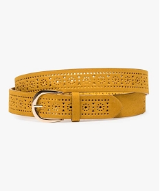 ceinture femme avec motifs perfores jaune sacs bandouliere9456301_1