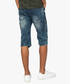 pantacourt homme multipoches a effet delave bleu shorts et bermudas9461701_3