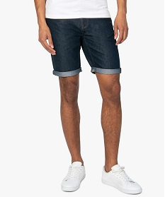 bermuda en jean homme coupe droite bleu shorts en jean9462801_1