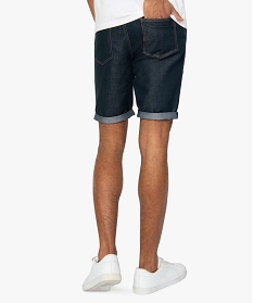 bermuda en jean homme coupe droite bleu shorts en jean9462801_3