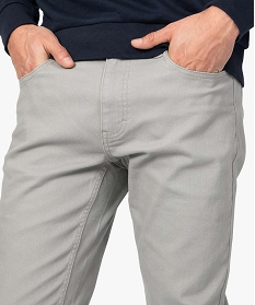 pantalon homme 5 poches straight en toile extensible gris9463401_2