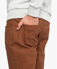 pantalon homme 5 poches straight en toile extensible brun9463601_2