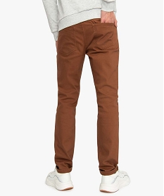pantalon homme 5 poches straight en toile extensible brun pantalons de costume9463601_3