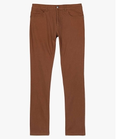 pantalon homme 5 poches straight en toile extensible brun9463601_4
