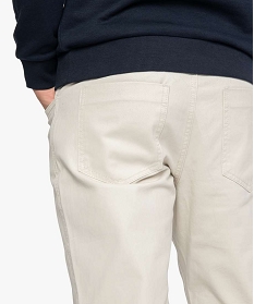 pantalon homme 5 poches coupe regular en toile unie blanc9463701_2
