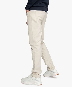 pantalon homme 5 poches coupe regular en toile unie blanc pantalons de costume9463701_3