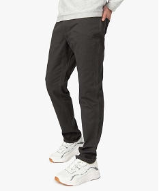 pantalon homme 5 poches coupe regular en toile unie gris pantalons de costume9463801_1