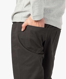 pantalon homme 5 poches coupe regular en toile unie gris9463801_2