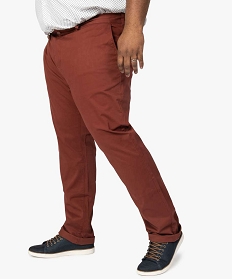 GEMO Pantalon homme grande taille chino en stretch coupe straignt Rouge
