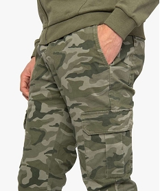 pantalon homme multipoches avec taille elastiquee vert pantalons de costume9465201_2