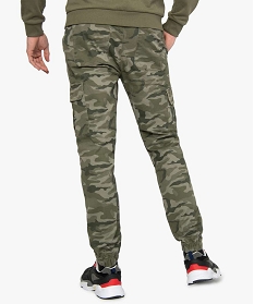 pantalon homme multipoches avec taille elastiquee vert9465201_3