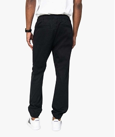 pantalon homme en toile avec taille et bas elastique noir pantalons de costume9465501_3