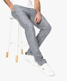 pantalon homme en lin et coton gris pantalons de costume9466301_1
