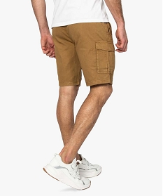 bermuda homme multipoche a taille elastiquee brun shorts et bermudas9467601_3