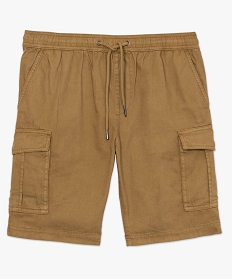 bermuda homme multipoche a taille elastiquee brun shorts et bermudas9467601_4