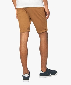 bermuda homme en toile extensible 5 poches coupe chino orange shorts et bermudas9468101_3
