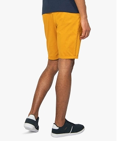 bermuda homme en toile extensible 5 poches coupe chino jaune shorts et bermudas9468301_3