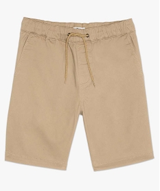 bermuda homme uni en coton stretch a taille elastiquee beige shorts et bermudas9469301_1