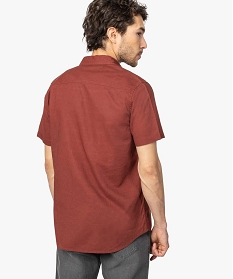 chemise homme a manches courtes en lin et coton rouge chemise manches courtes9470701_3