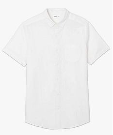 chemise homme a manches courtes en lin et coton blanc chemise manches courtes9470801_4