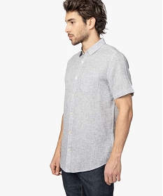 chemise homme a manches courtes en lin et coton gris chemise manches courtes9471001_1