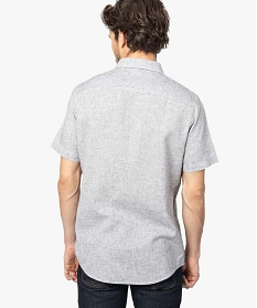 chemise homme a manches courtes en lin et coton gris chemise manches courtes9471001_3
