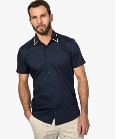 chemise homme a manches courtes et col original bleu chemise manches courtes9471401_1