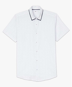 chemise homme a manches courtes et petits motifs bicolores blanc chemise manches courtes9471501_4