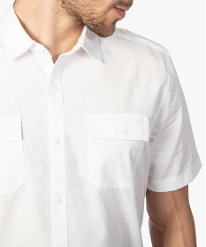 chemise homme a manches courtes avec 2 poches poitrine blanc chemise manches courtes9471601_2
