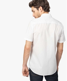 chemise homme a manches courtes avec 2 poches poitrine blanc chemise manches courtes9471601_3