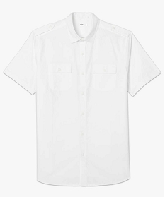 chemise homme a manches courtes avec 2 poches poitrine blanc chemise manches courtes9471601_4