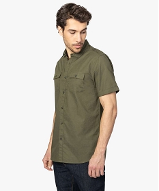chemise homme a manches courtes avec 2 poches poitrine vert chemise manches courtes9471801_1