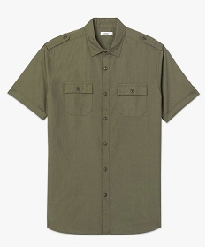 chemise homme a manches courtes avec 2 poches poitrine vert chemise manches courtes9471801_4