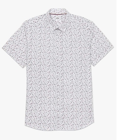 chemise homme a manches courtes et petits motifs fleuris blanc chemise manches courtes9471901_4