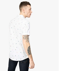 chemise homme a manches courtes motif perroquets blanc chemise manches courtes9472201_3