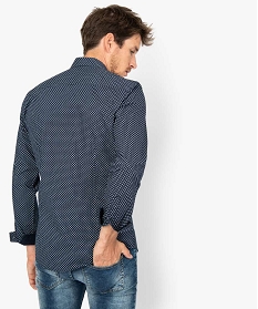 chemise homme a motifs contrastants coupe slim bleu9472701_3