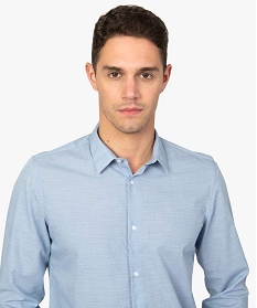 chemise homme a manches longues a fins motifs bleu chemise manches longues9472901_2