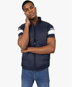 GEMO Doudoune homme sans manches avec col montant bleu standard
