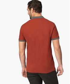 polo homme en coton pique avec finitions contrastantes rouge9479201_3
