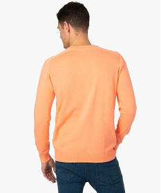pull homme en coton fin avec finitions bord-cote orange pulls9482701_3