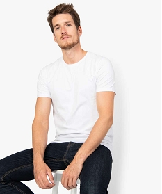 tee-shirt homme uni a manches courtes en coton bio blanc9483301_1