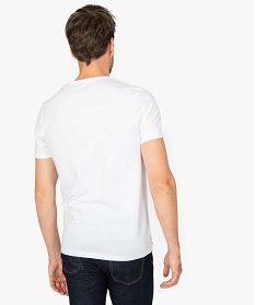 tee-shirt homme uni a manches courtes coupe slim blanc tee-shirts9483301_3