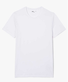 tee-shirt homme uni a manches courtes coupe slim blanc tee-shirts9483301_4